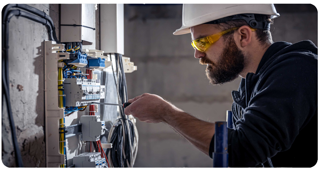 Anchor Electric technician performing electrical inspection in Sarasota